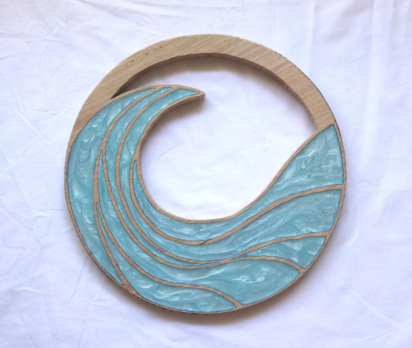 Rising Waves Wood Wall Art - Handcrafted Coastal Decor