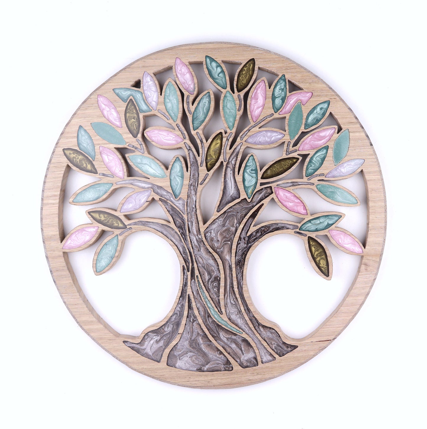 Tree of Life Wood Wall Art - Handcrafted Home Decor - Dark Wood