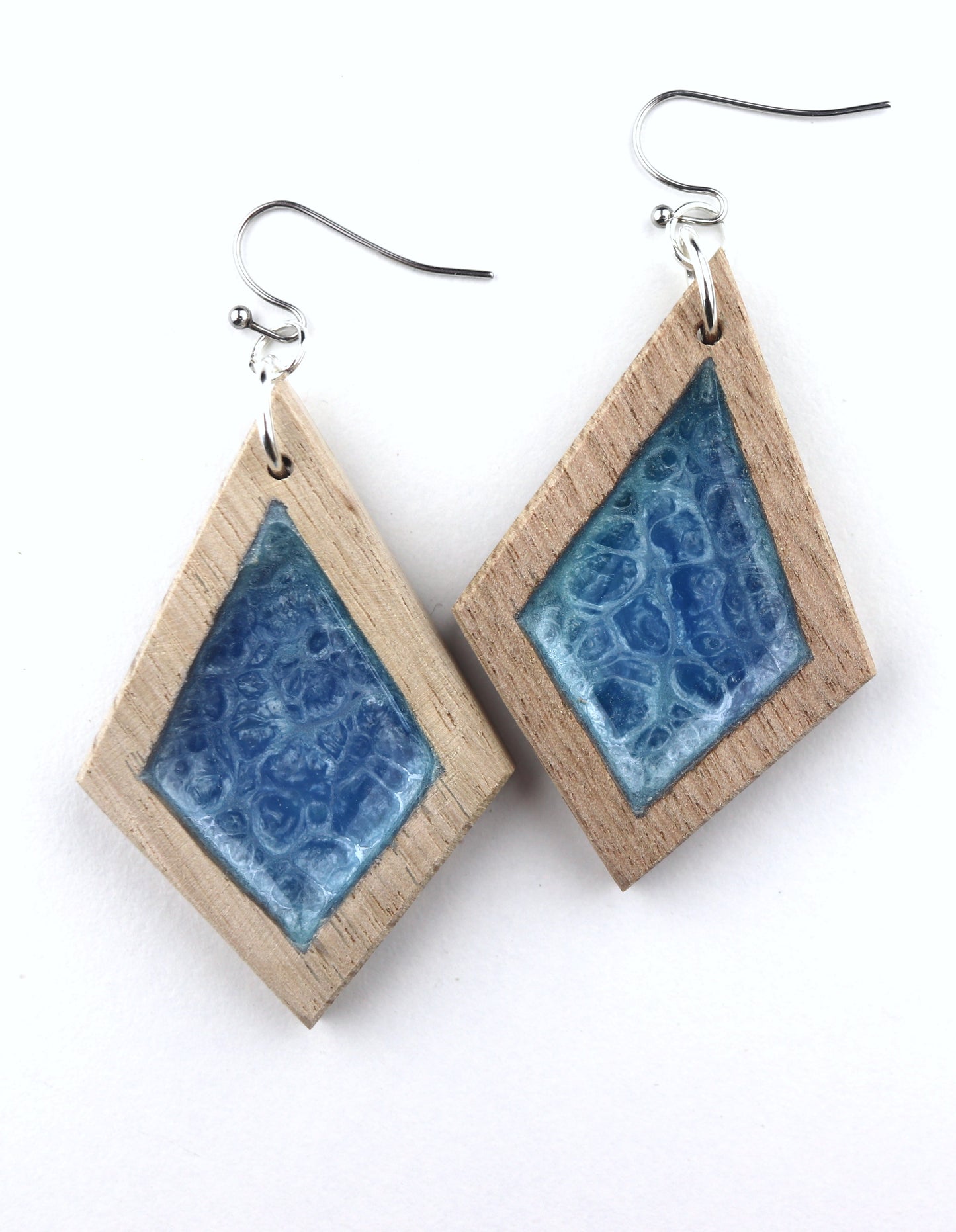 Aurora Earrings – Coastal Shimmer – Wood & Resin Jewellery