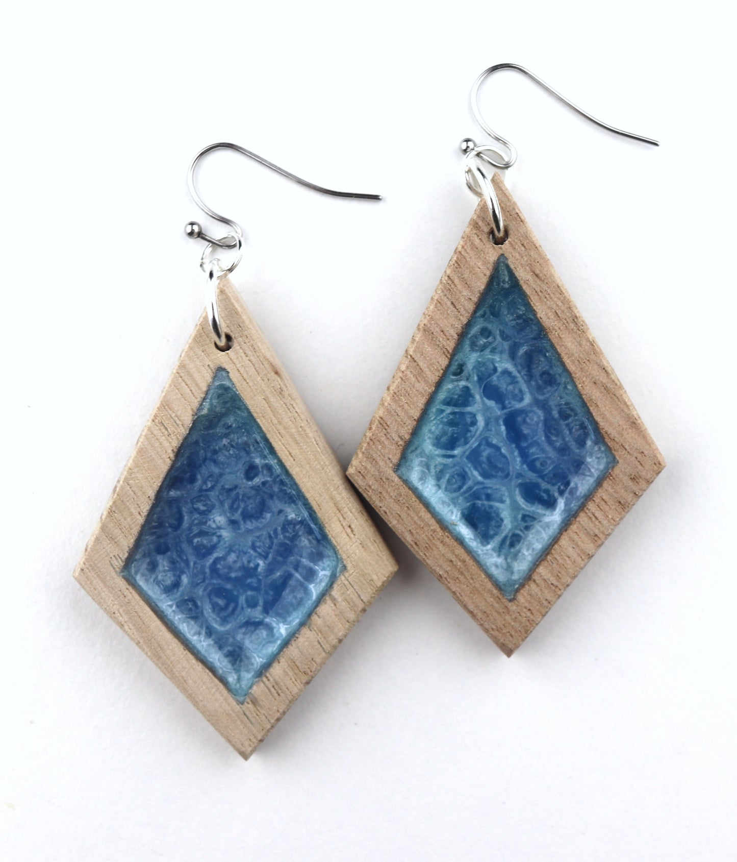 Aurora Earrings – Coastal Shimmer – Wood & Resin Jewellery