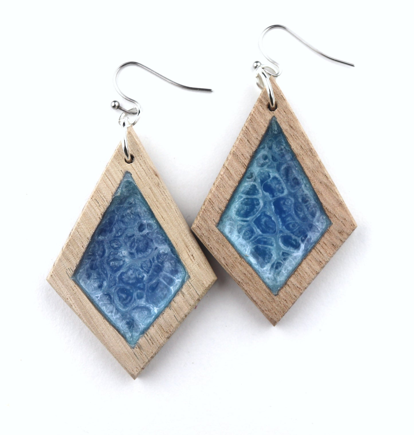 Aurora Earrings – Coastal Shimmer – Wood & Resin Jewellery