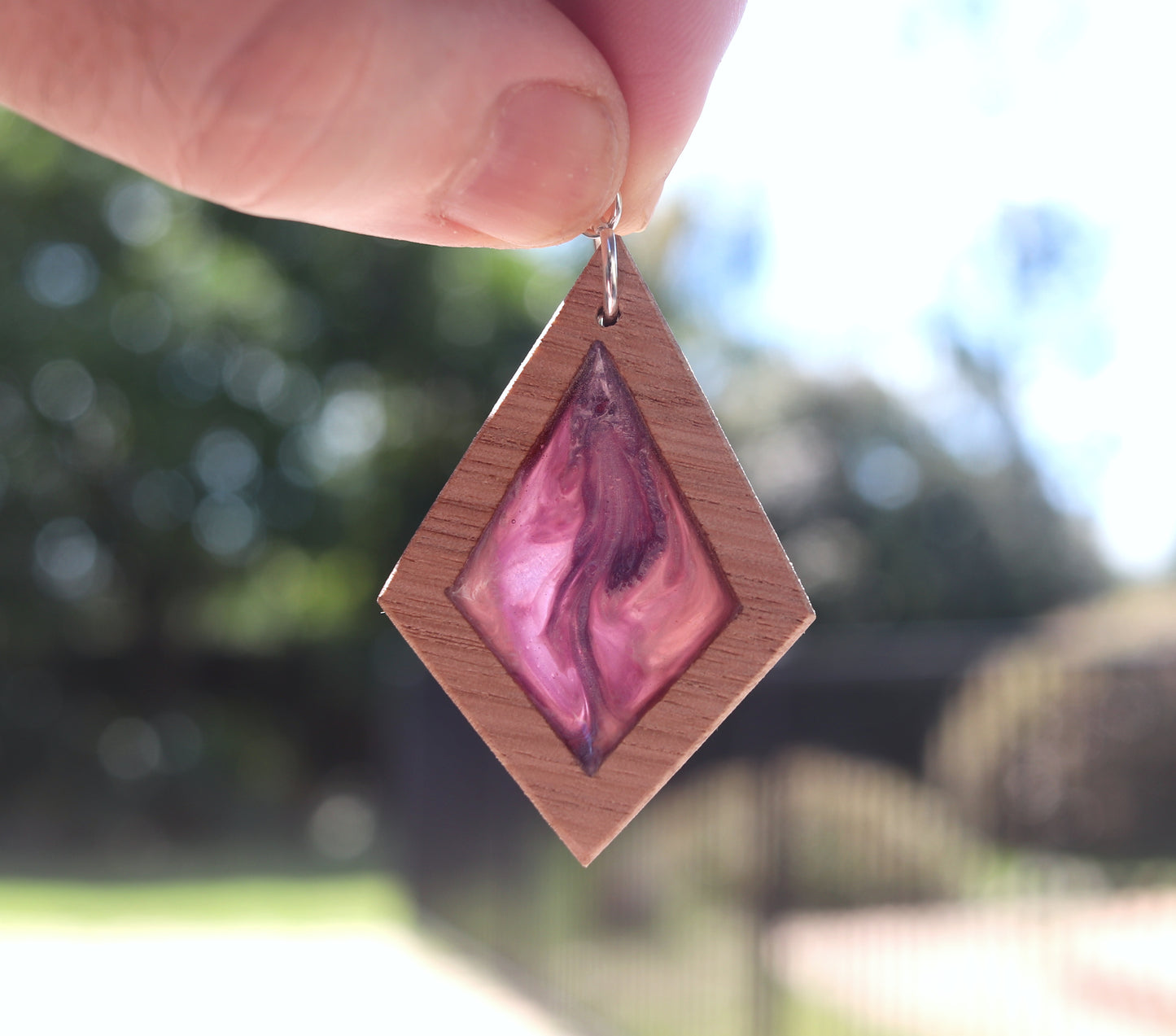Aurora Earrings – Mystic Purple – Wood & Resin Jewellery