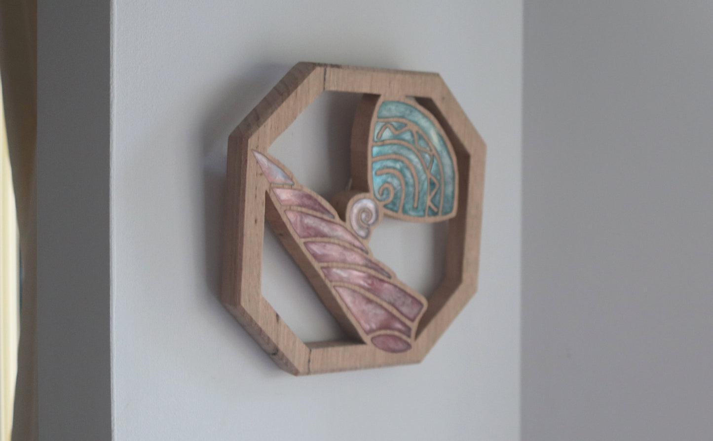 Sea Shells Wood Wall Art - Handcrafted Coastal Decor - Cone Shell