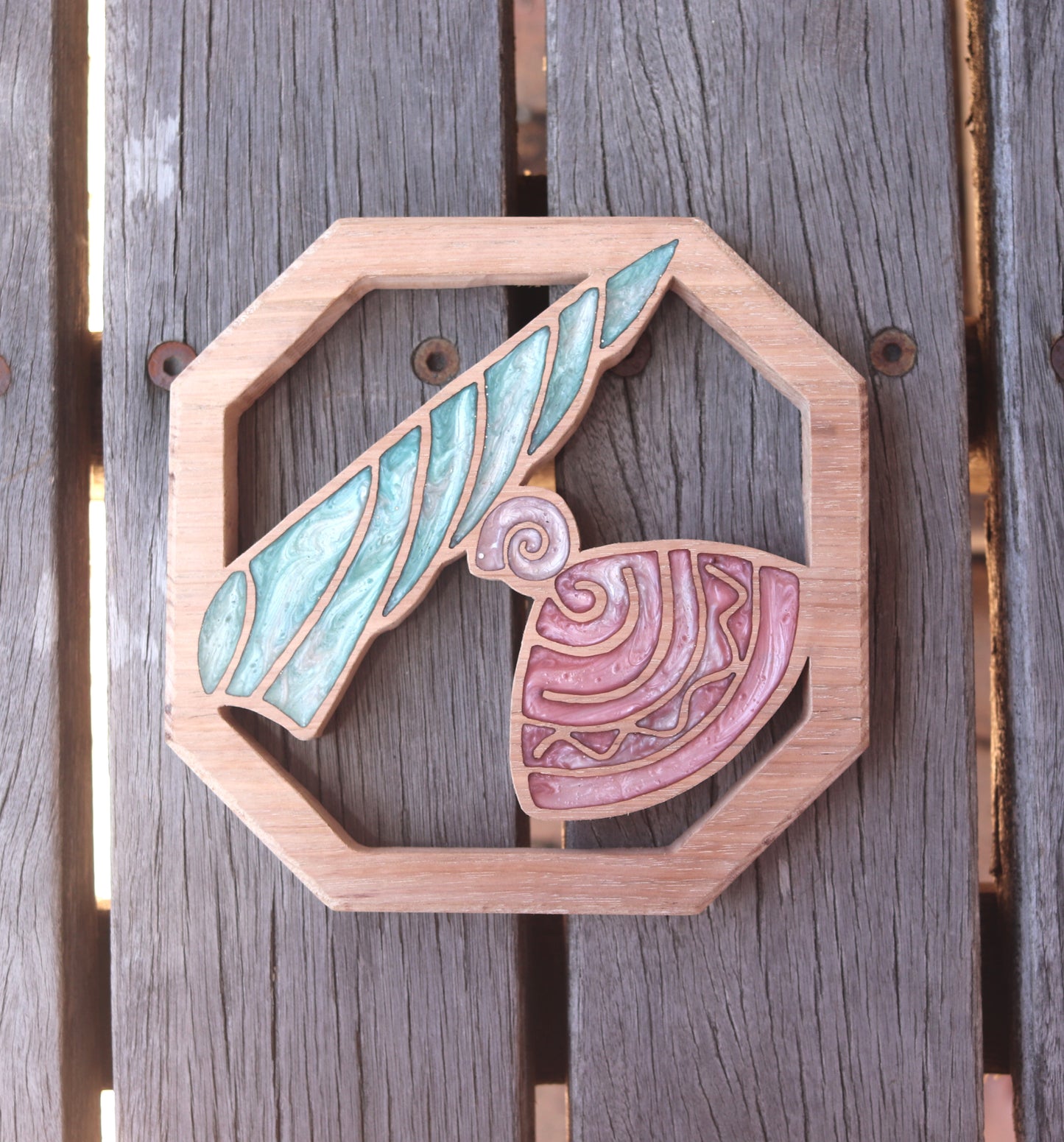 Sea Shells Wood Wall Art - Handcrafted Coastal Decor - Cone Shell