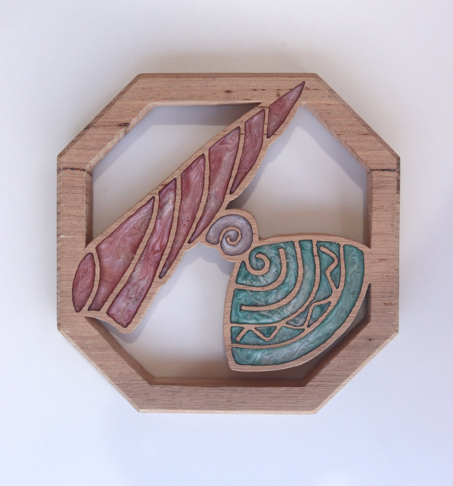 Sea Shells Wood Wall Art - Handcrafted Coastal Decor - Cone Shell