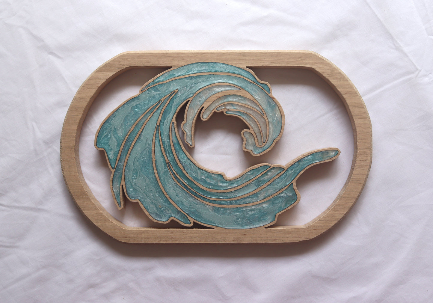 Ocean Rush Wood Wall Art - Handcrafted Coastal Decor
