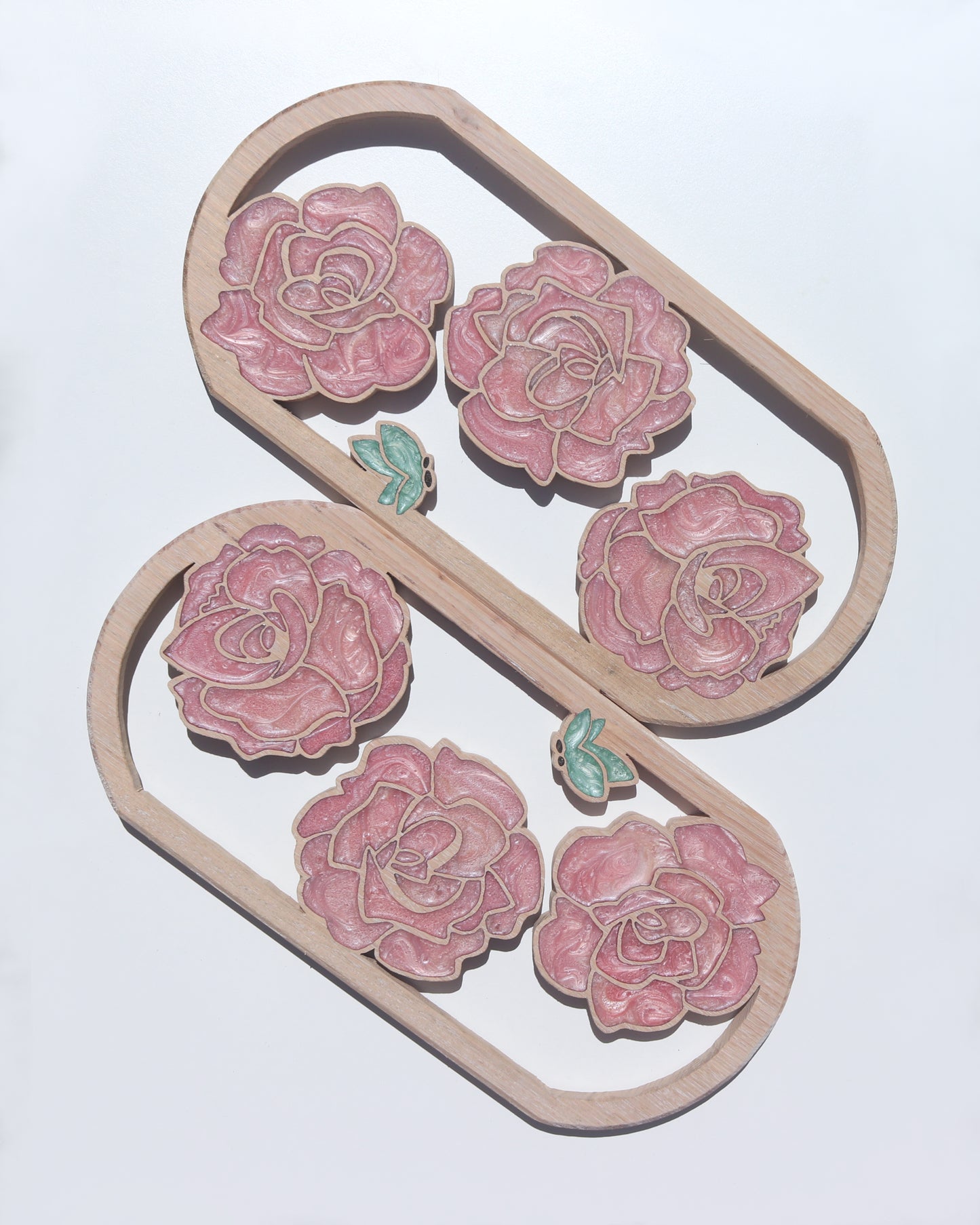 Roses and Butterflies Wood Wall Art - Handcrafted Home Decor - Rounded