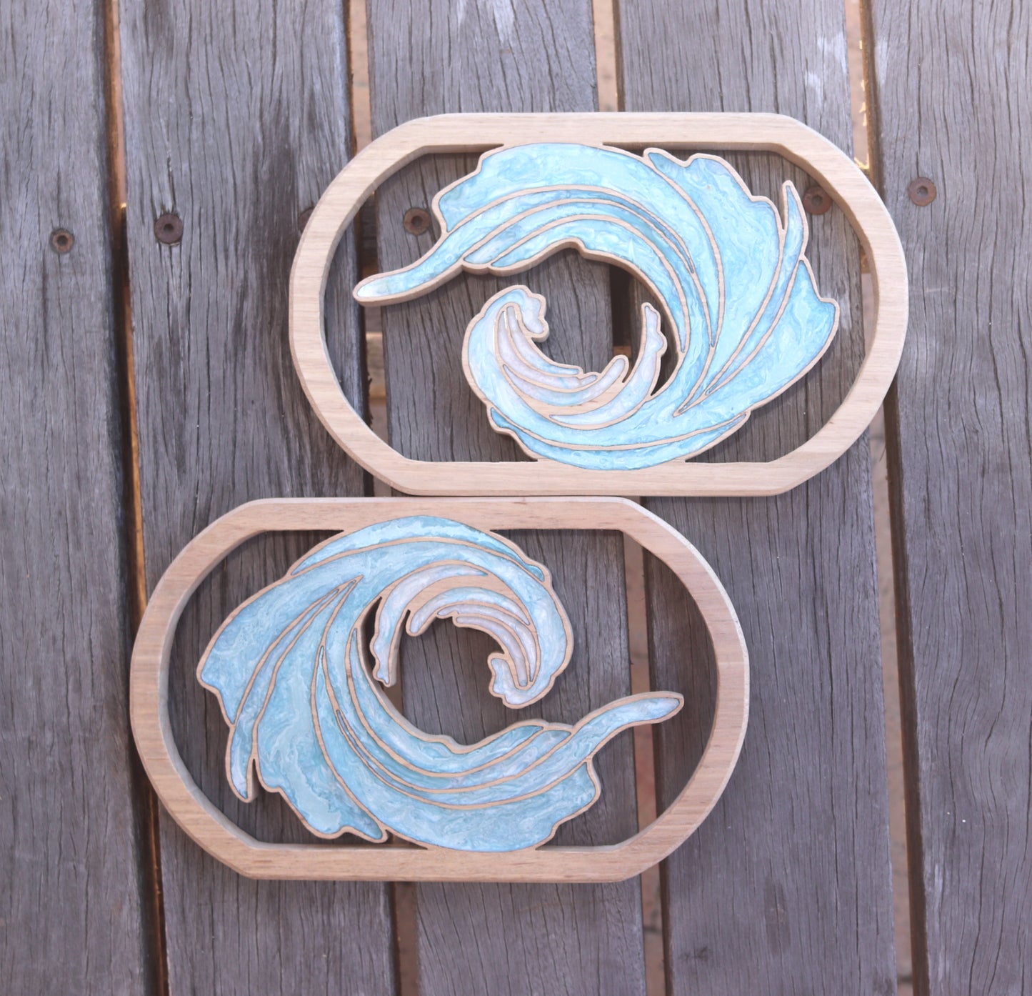Ocean Rush Wood Wall Art - Handcrafted Coastal Decor