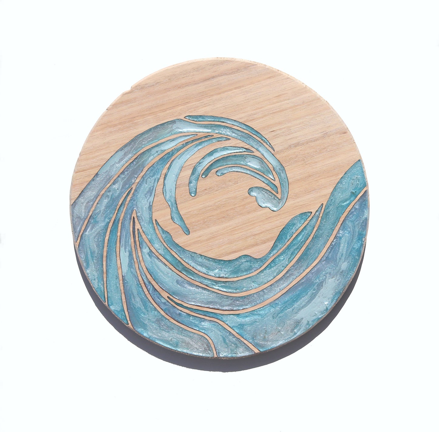 Ocean Waves Wood Wall Art - Handcrafted Coastal Decor - Solid Style