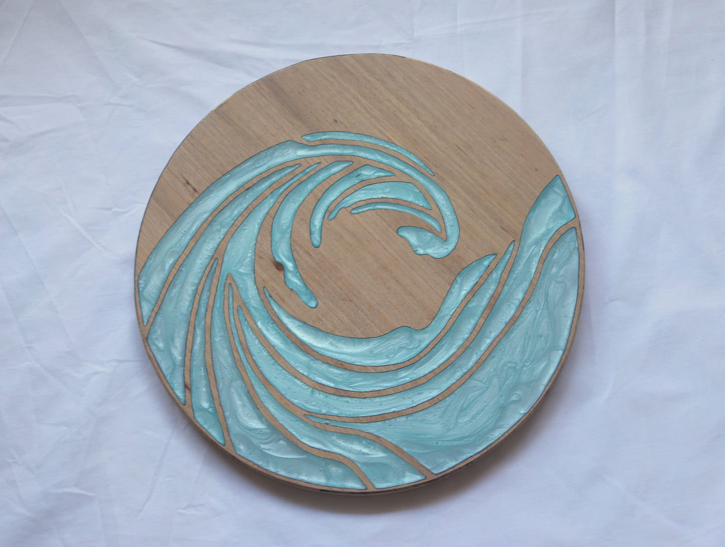 Ocean Waves Wood Wall Art - Handcrafted Coastal Decor - Solid Style