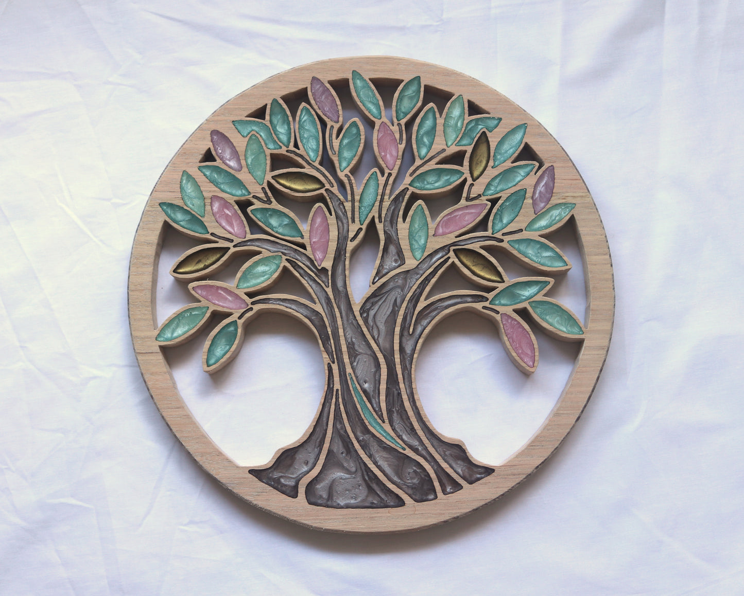 Tree of Life Wood Wall Art - Handcrafted Home Decor - Dark Wood