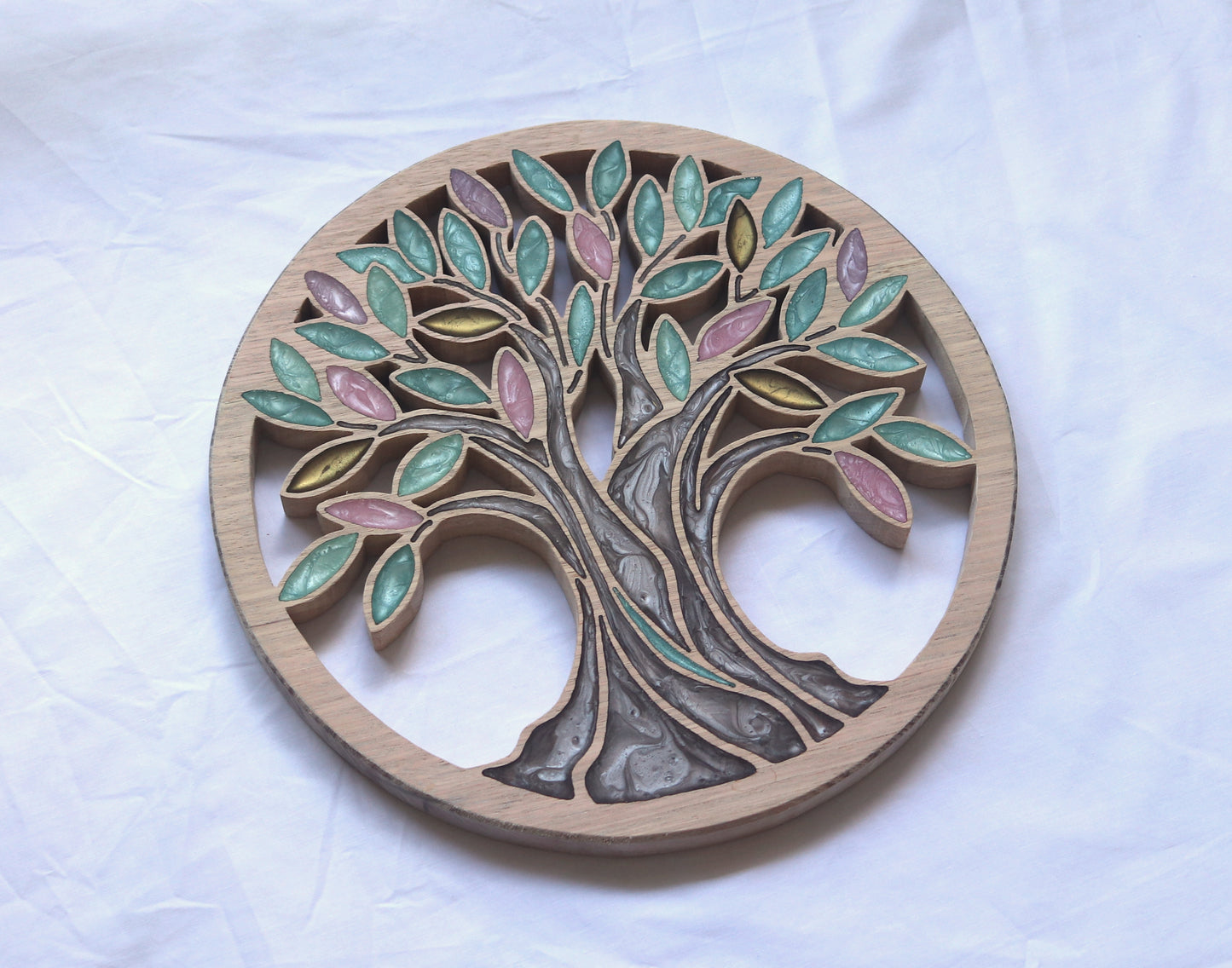 Tree of Life Wood Wall Art - Handcrafted Home Decor - Dark Wood