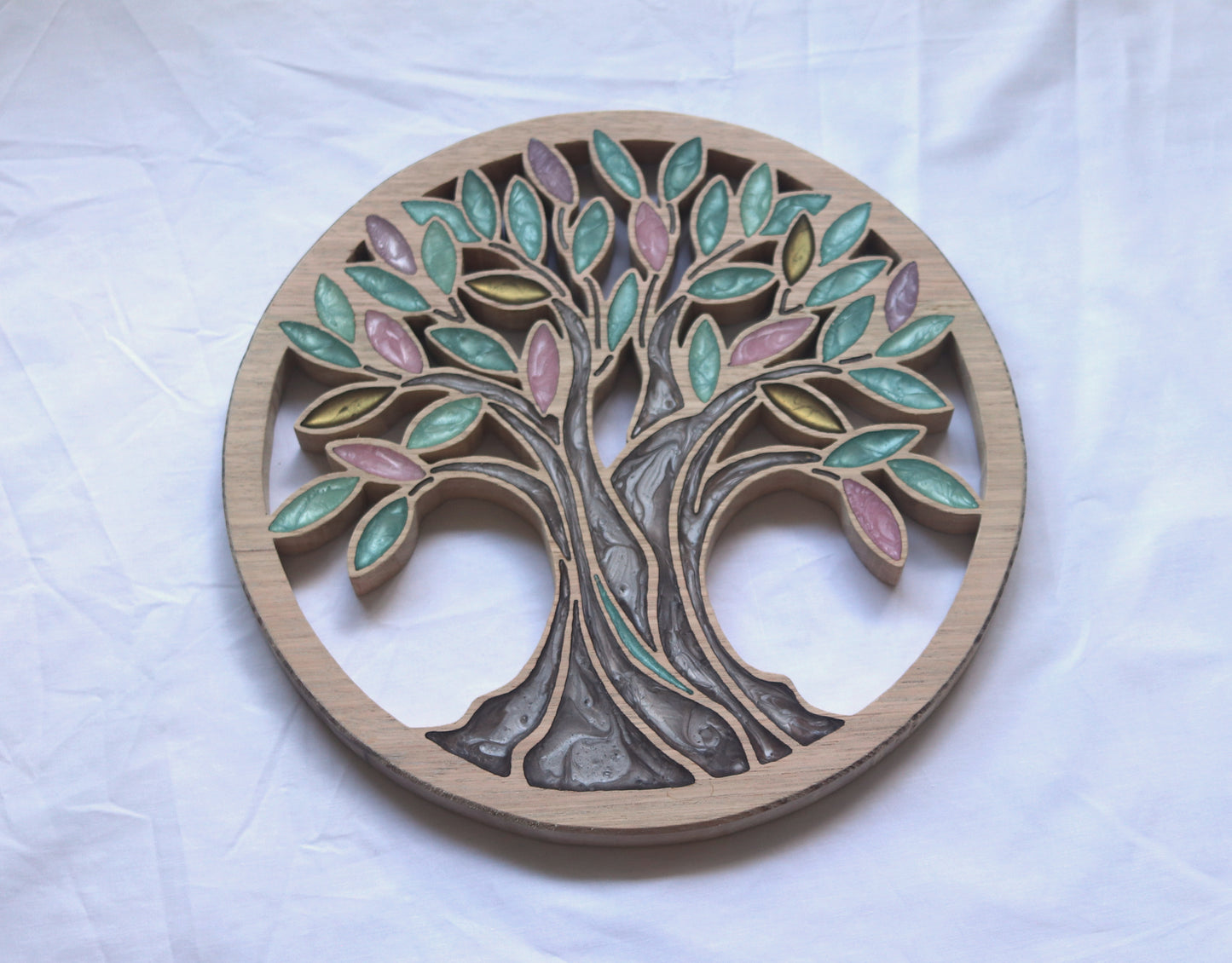 Tree of Life Wood Wall Art - Handcrafted Home Decor - Dark Wood