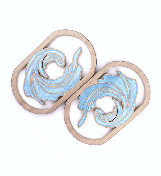 Ocean Rush inlaid wall art by Sands Wood, featuring intricate resin design and natural wood, perfect for coastal inspired home decor.