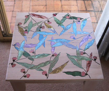Resin Accent Table - Gum Leaves - Twin Leaf
