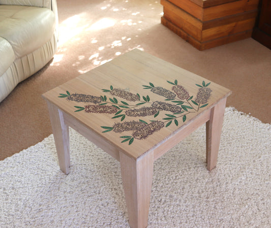Resin Accent Table - Purple Bottlebrush