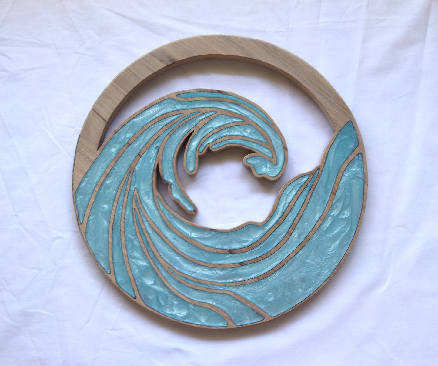 Ocean Waves Wood Wall Art - Handcrafted Coastal Decor