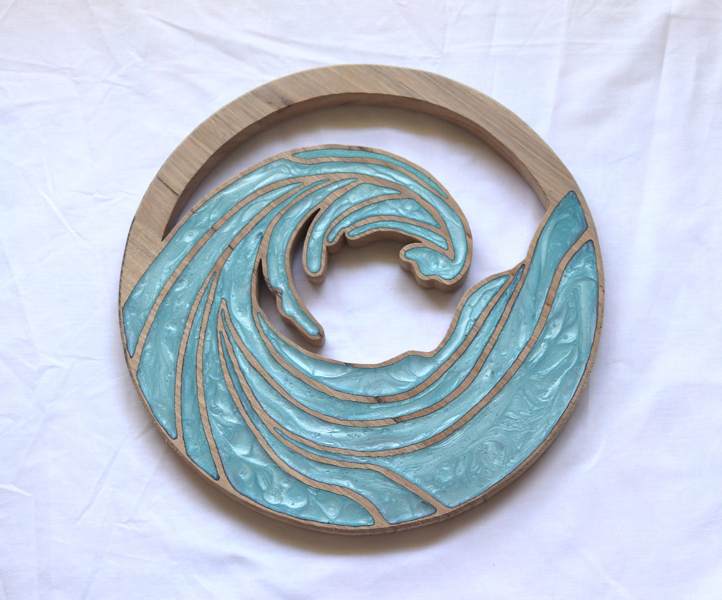 Ocean Waves Wood Wall Art - Handcrafted Coastal Decor