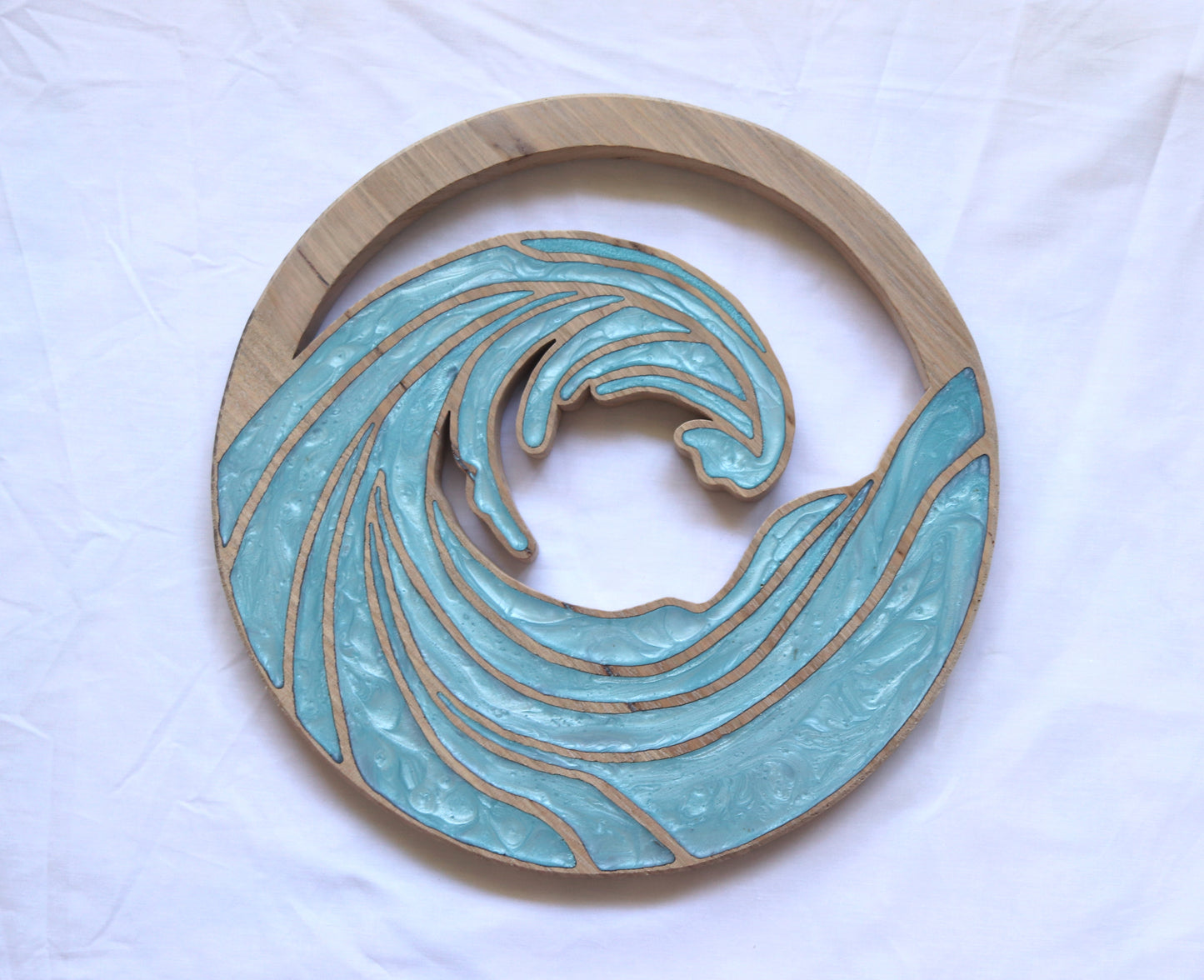 Ocean Waves Wood Wall Art - Handcrafted Coastal Decor