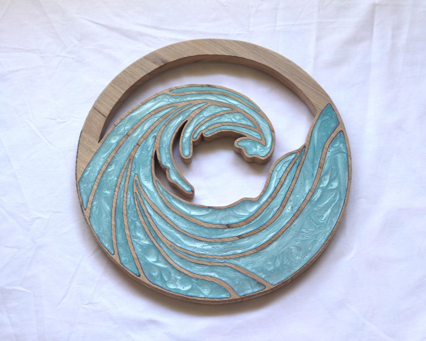 Ocean Waves Wood Wall Art - Handcrafted Coastal Decor