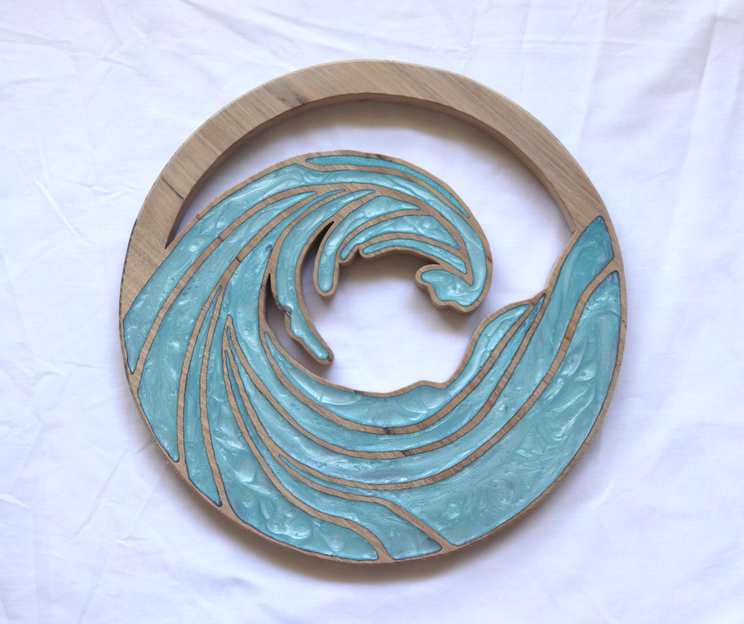 Ocean Waves Wood Wall Art - Handcrafted Coastal Decor