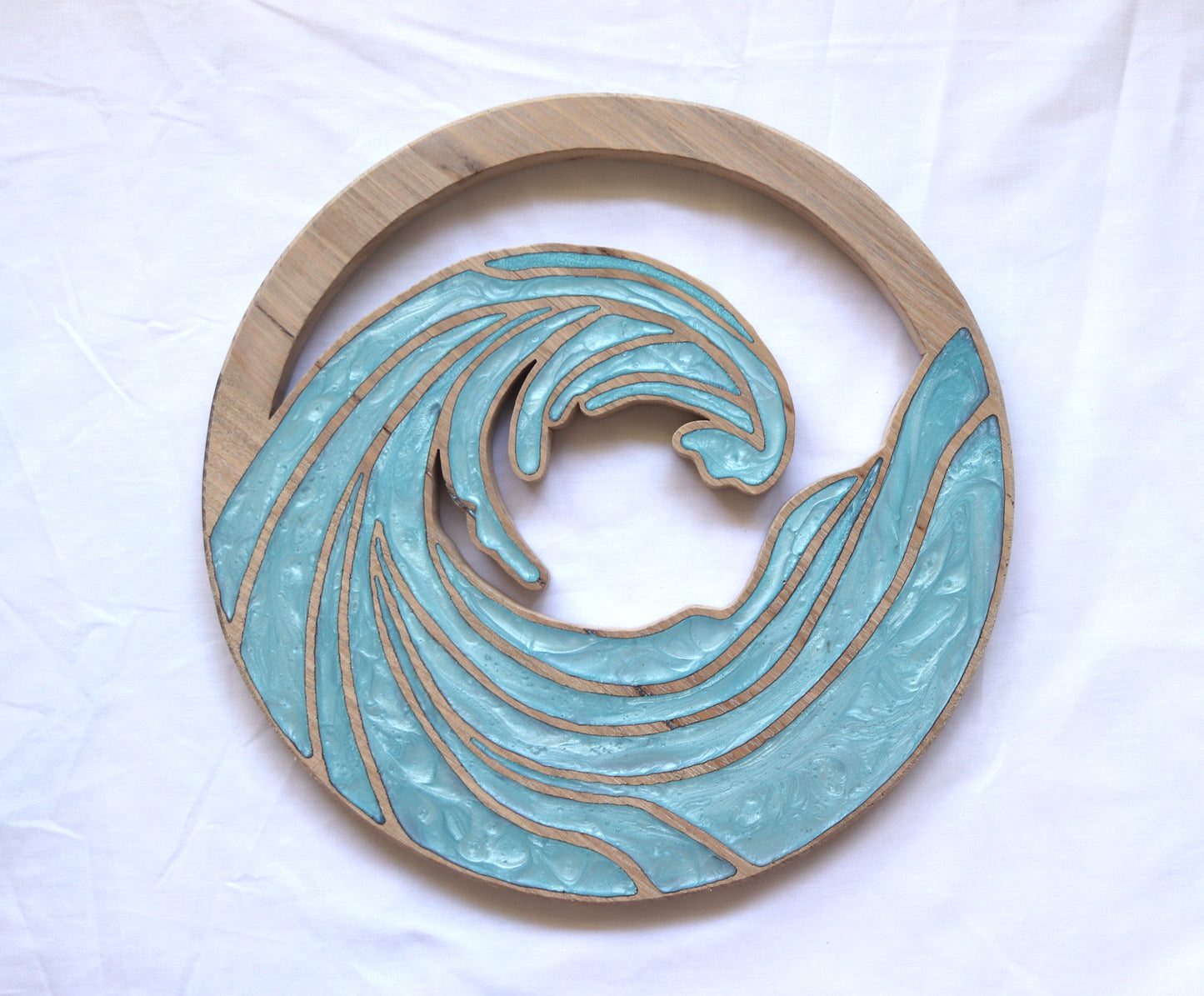 Ocean Waves Wood Wall Art - Handcrafted Coastal Decor