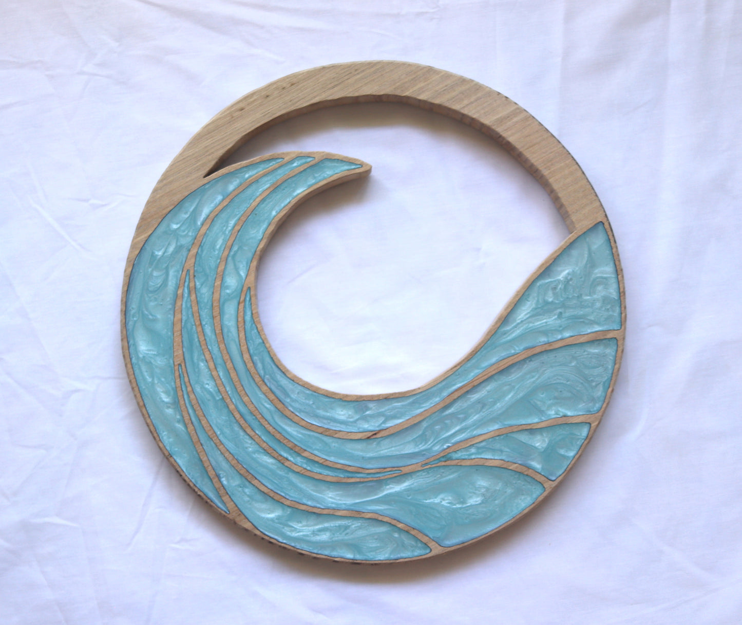 Rising Waves Wood Wall Art - Handcrafted Coastal Decor