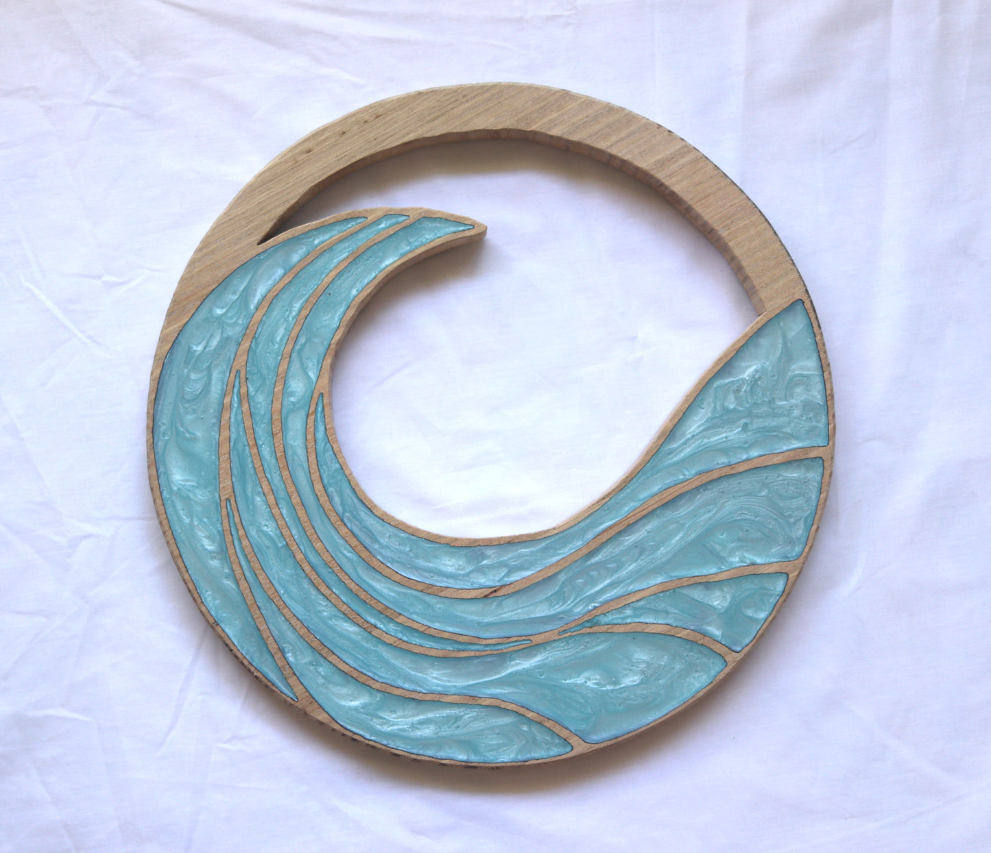 Rising Waves Wood Wall Art - Handcrafted Coastal Decor