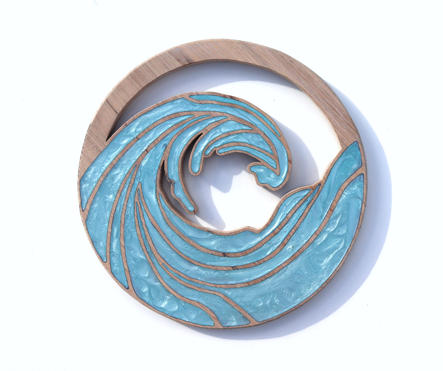 Ocean Waves Wood Wall Art - Handcrafted Coastal Decor