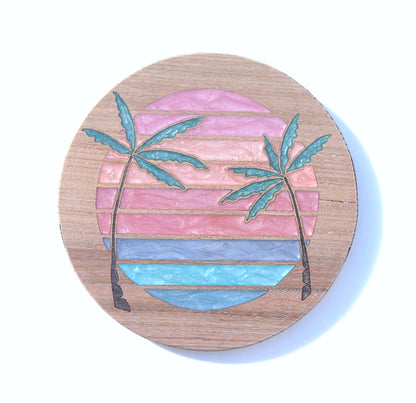 Sunsets Wood Wall Art - Handcrafted Coastal Decor - Solid Style