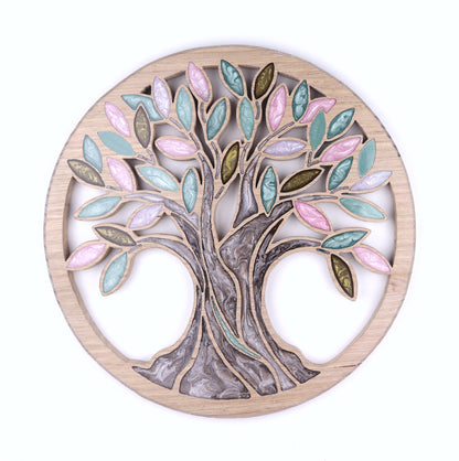 Tree of Life Wood Wall Art - Handcrafted Home Decor - Dark Wood
