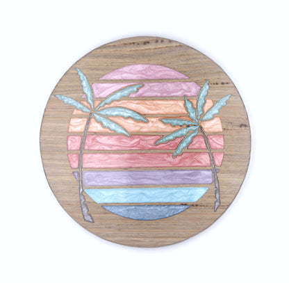 Sunsets Wood Wall Art - Handcrafted Coastal Decor - Solid Style