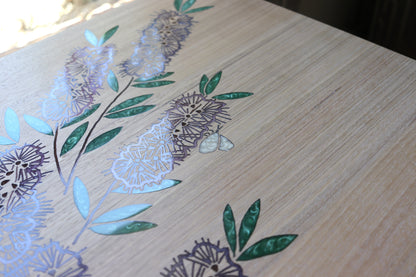 Resin Accent Table - Purple Bottlebrush