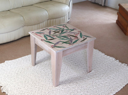 Resin Accent Table - Pastel Gum Leaves