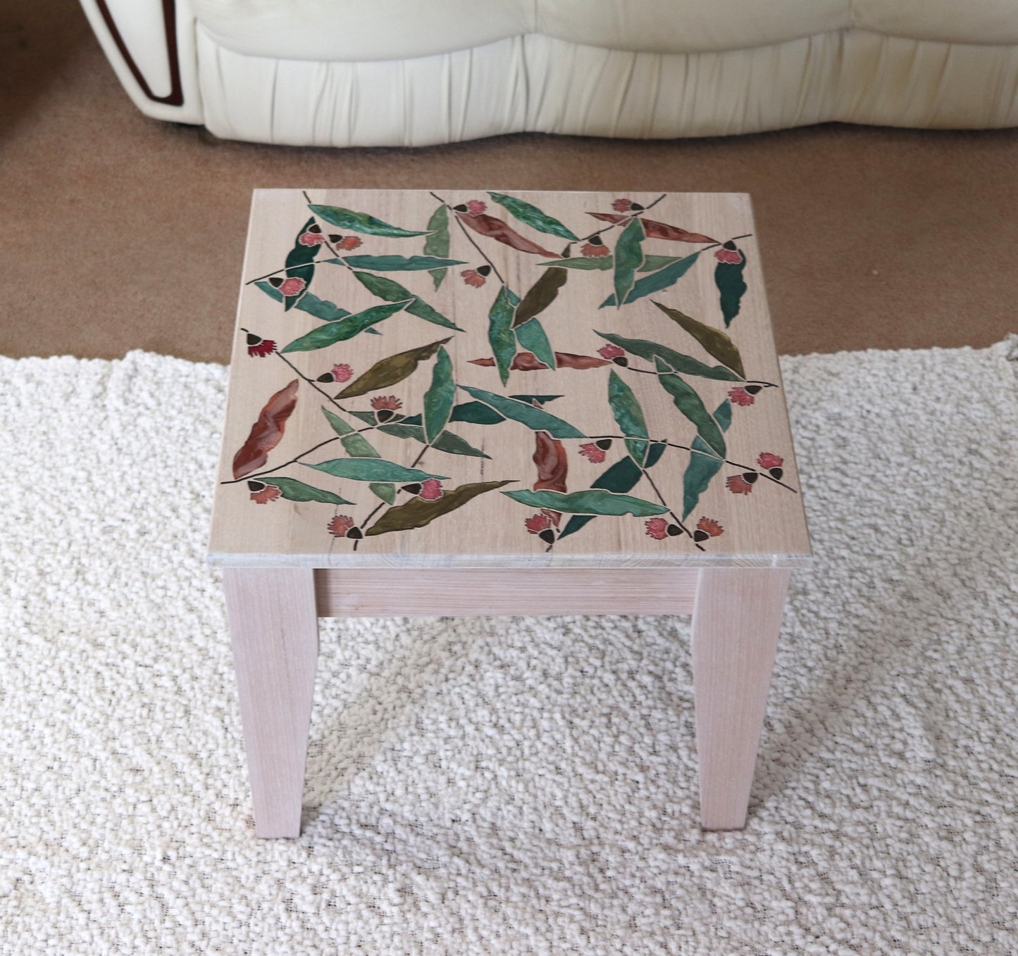 Resin Accent Table - Gum Leaves - Twin Leaf