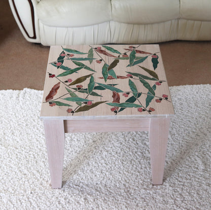 Resin Accent Table - Gum Leaves - Twin Leaf
