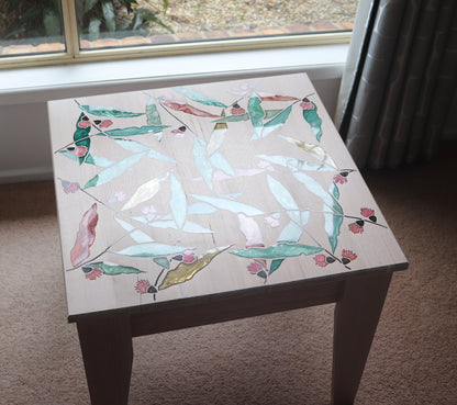 Resin Accent Table - Gum Leaves - Twin Leaf