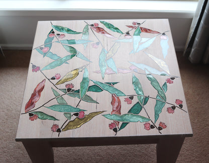 Resin Accent Table - Gum Leaves - Twin Leaf