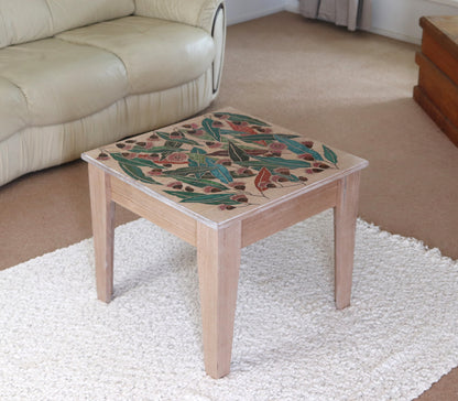 Resin Accent Table - Large Leaves and Gum Nuts