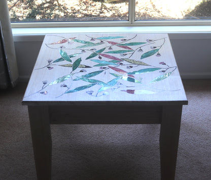 Resin Accent Table - Classic Pattern Gum Nuts and Gum Leaves