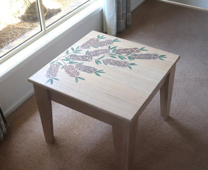 Resin Accent Table - Purple Bottlebrush