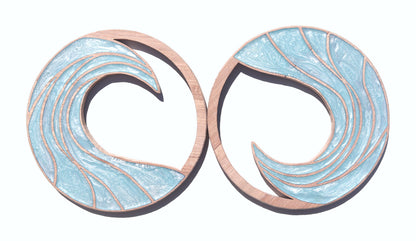 Rising Waves Wood Wall Art - Handcrafted Coastal Decor