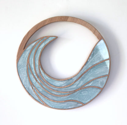 Rising Waves Wood Wall Art - Handcrafted Coastal Decor