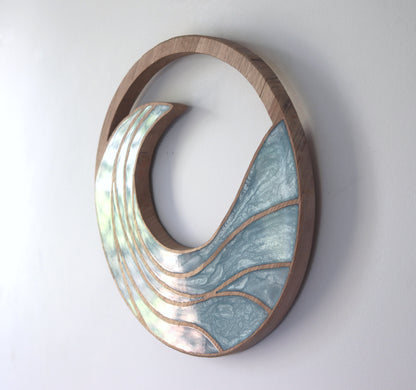 Rising Waves Wood Wall Art - Handcrafted Coastal Decor