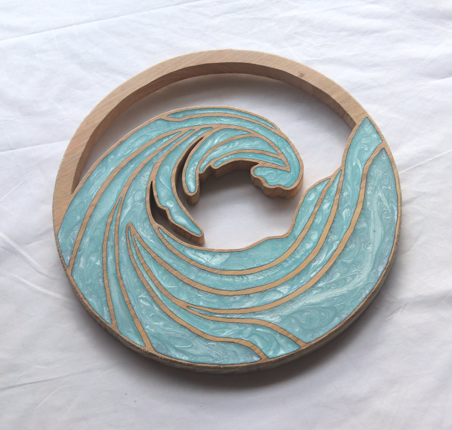Ocean Waves Wood Wall Art - Handcrafted Coastal Decor