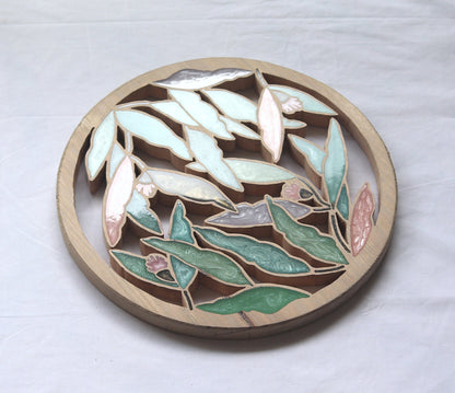 Gum Nuts and Leaves Wood Wall Art - Handcrafted Rustic Decor
