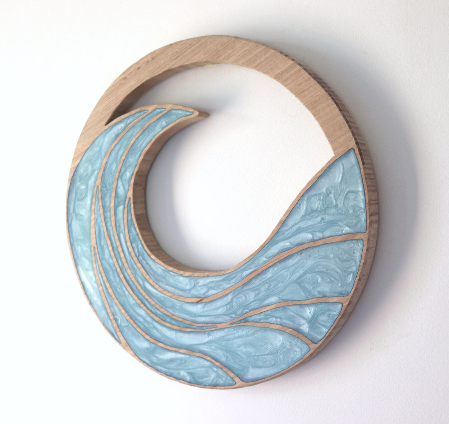 Rising Waves Wood Wall Art - Handcrafted Coastal Decor