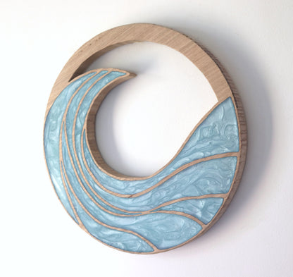 Rising Waves Wood Wall Art - Handcrafted Coastal Decor