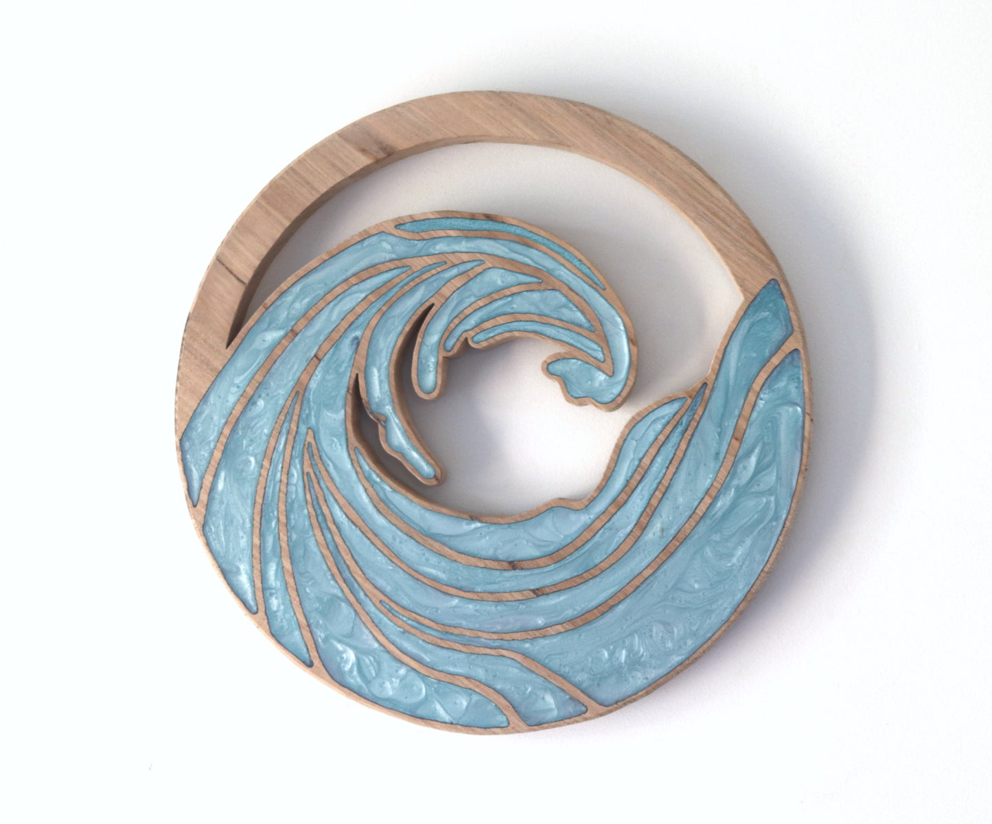 Ocean Waves Wood Wall Art - Handcrafted Coastal Decor