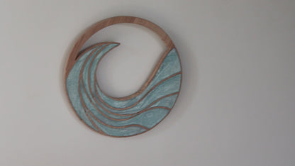 Rising Waves Wood Wall Art - Handcrafted Coastal Decor